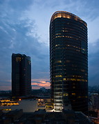 10 The Gardens hotel towers at dusk
