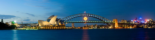 14 Opera house and harbour bridge at dusk