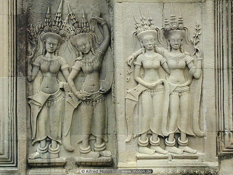 21 Apsara bas-reliefs