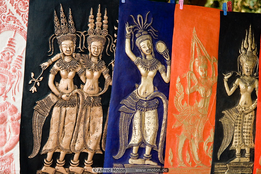 13 Apsara images on paper souvenirs