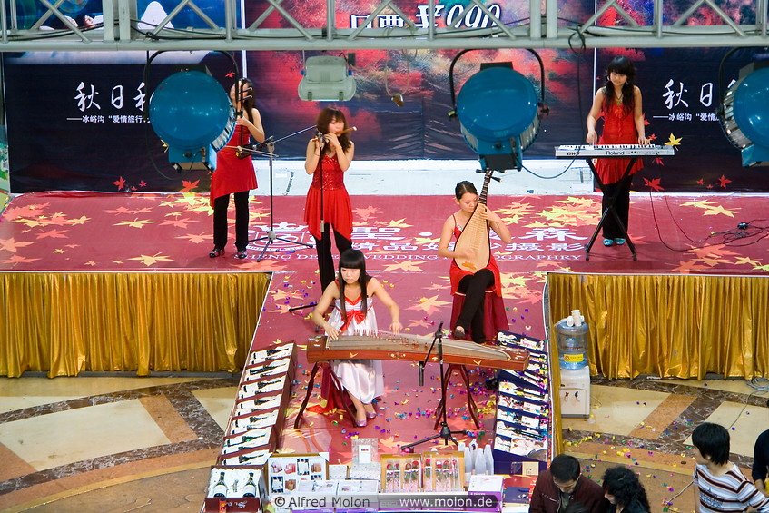 07 Female music band performing on stage