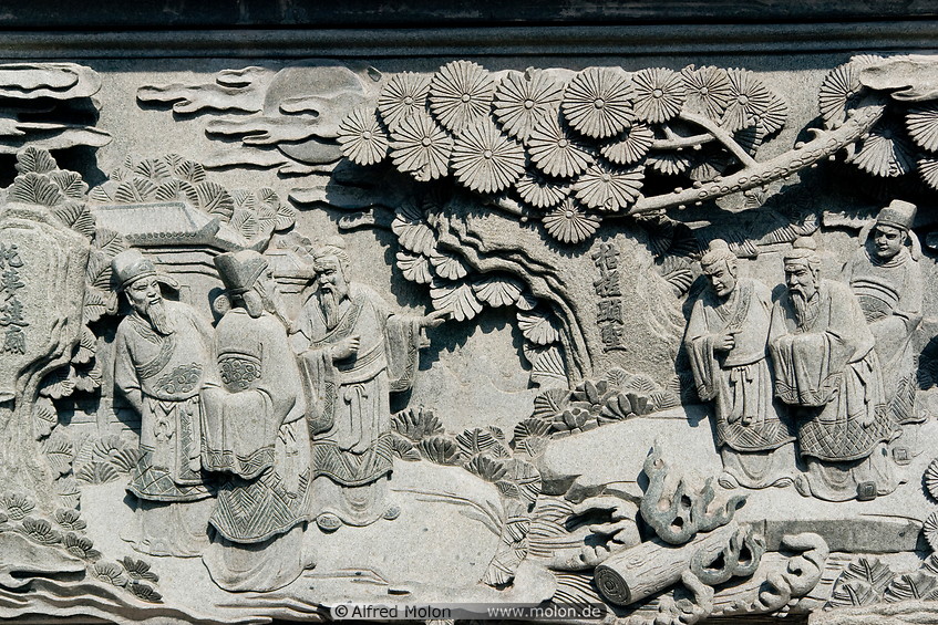 22 Stone carvings on wall
