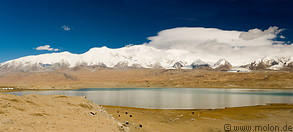 10 Panorama view of Karakul lake and Kongur Tagh mountain