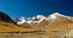 13 Dry valley and snow capped mountains