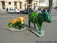 13 Painted cow statues