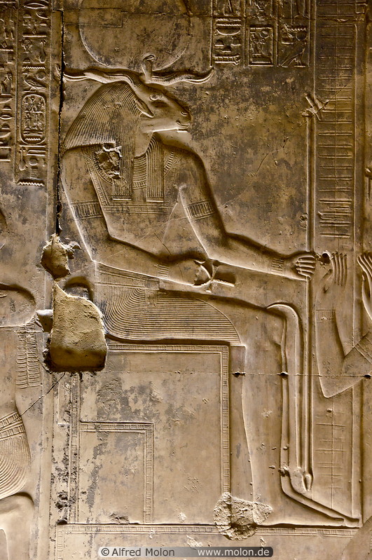 13 Egyptian god Khnum bas-relief