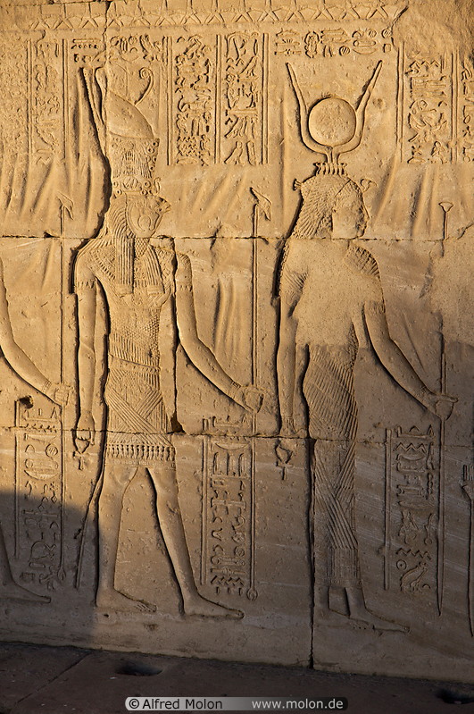 12 Hathor and Horus bas-reliefs