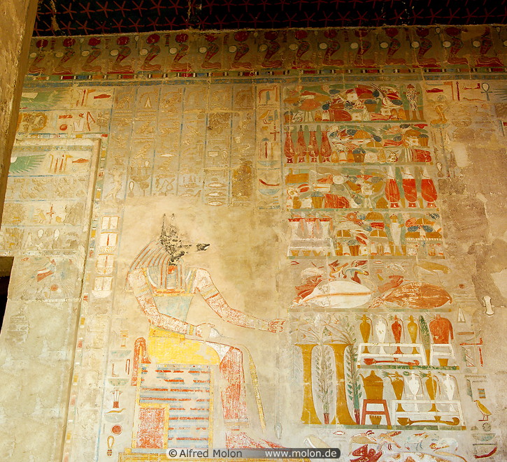 23 Wall painting showing god Anubis and gifts