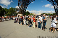 10 People queuing up at Eiffel tower