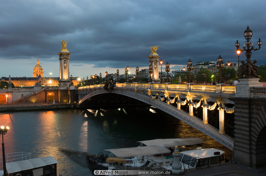 12 Pont Alexandre III bridge at night