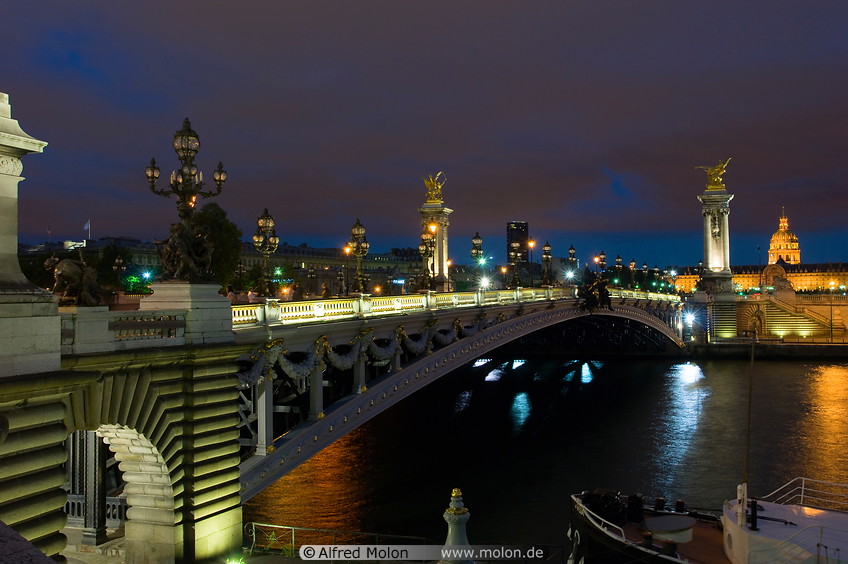 13 Pont Alexandre III bridge at night
