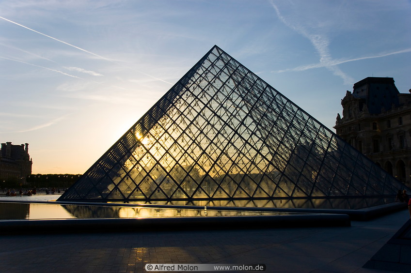 12 Louvre glass pyramid at sunset