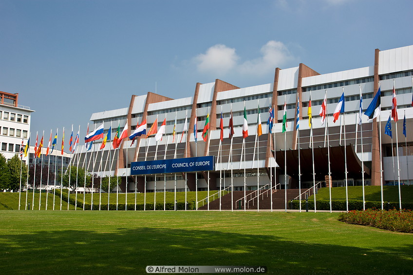 11 Council of Europe building and flag poles