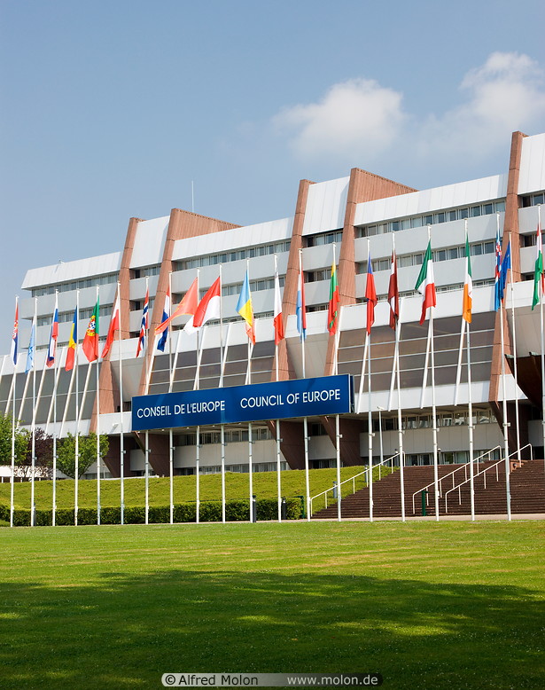 12 Council of Europe building and flag poles