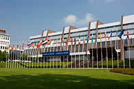 11 Council of Europe building and flag poles