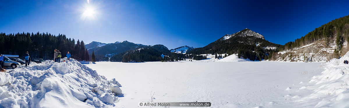 03 Snow covered Spitzingsee lake in winter