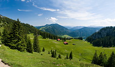 31 Mountain valley with meadows and trees