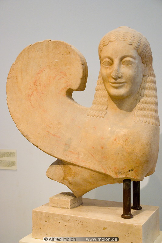 19 Marble votive statue of sphinx