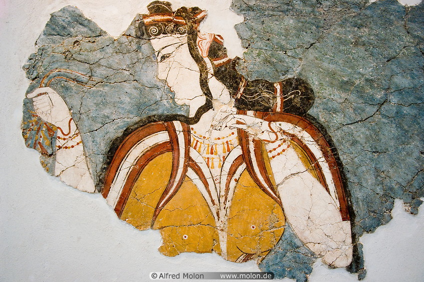 20 Mycenaean lady goddess wall painting