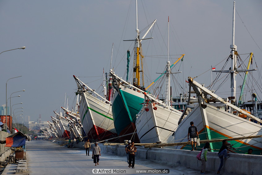 12 Schooner boats in Sunda Kelapa harbour