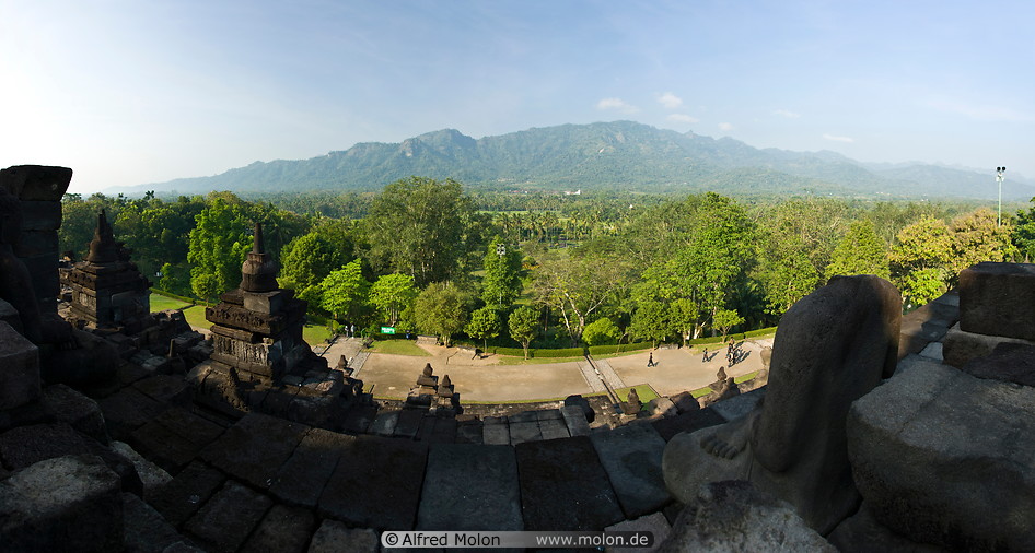 14 View of temple and mountains around Borobudur