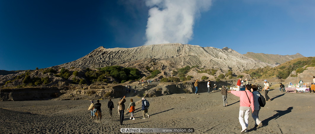 05 Tourists walking towards Mt Bromo volcanic cone