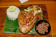 12 Grilled salmon with rice