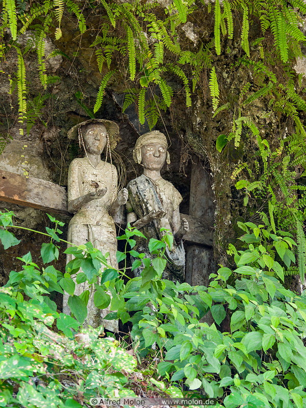 21 Tau Tau wooden statues in Marante