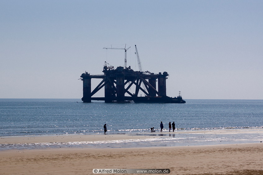 14 Stranded oil rig near beach