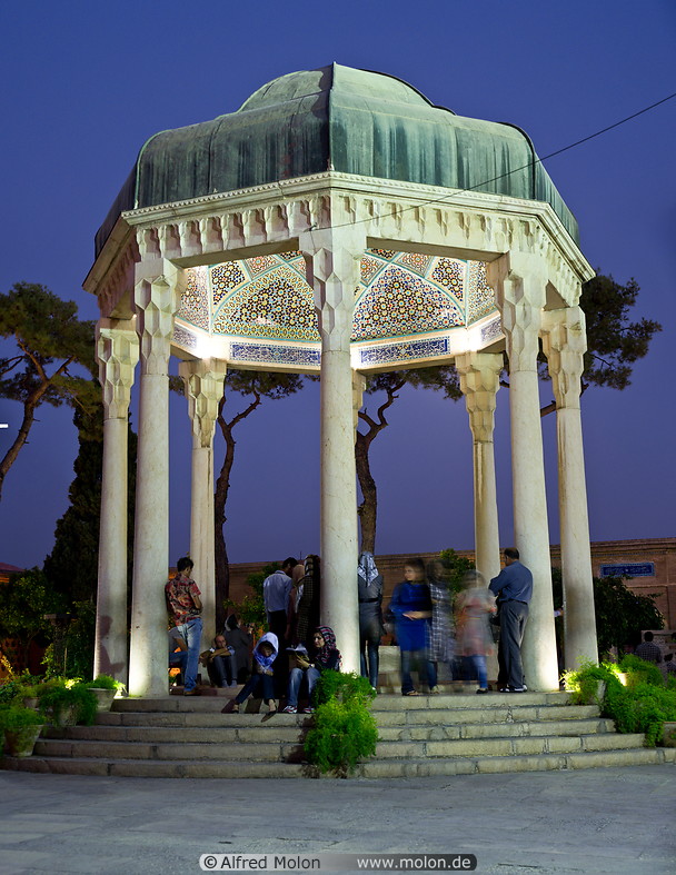 14 Tomb of Hafez pavilion at night