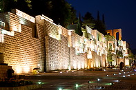09 Illuminated wall near Quran gate at night
