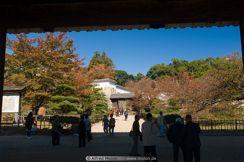 13 View of castle park through Hishi gate