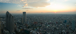 13 West Tokyo skyline at sunset