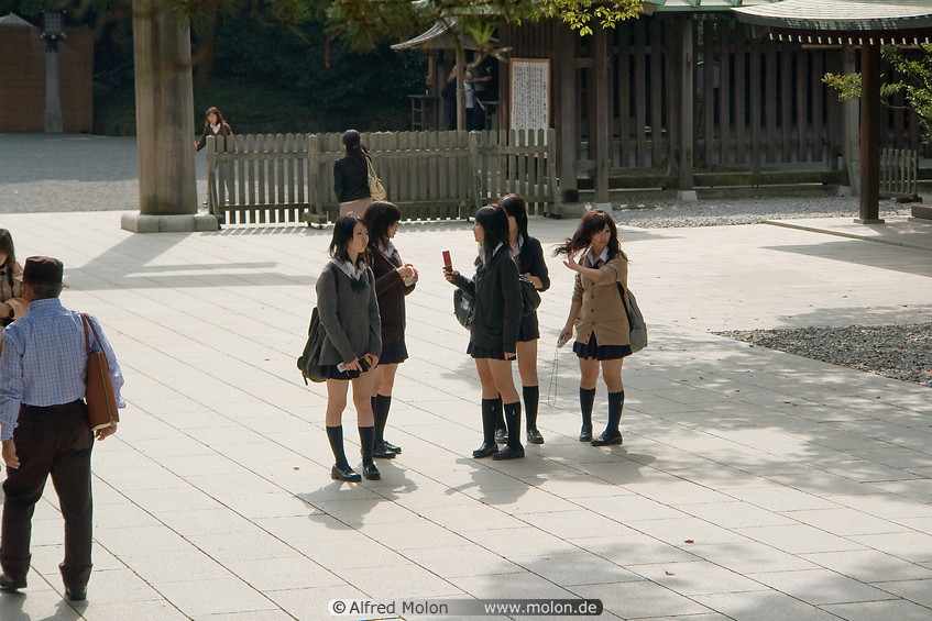 20 Japanese schoolgirls in uniform