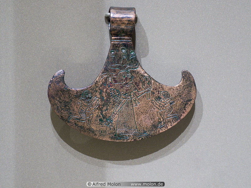 37 Bronze axe with goddess Anat