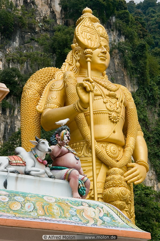12 Golden statue of Lord Murugan