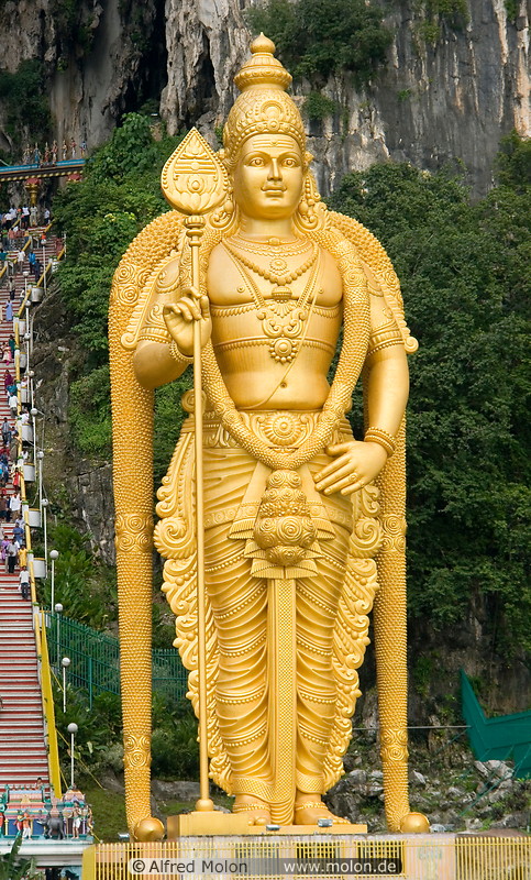 13 Golden statue of Lord Murugan