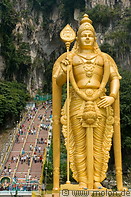 08 Golden statue of Lord Murugan and staircase