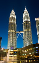 14 Petronas towers at dusk