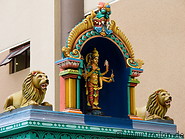 21 Statues of lions and Hindu goddess