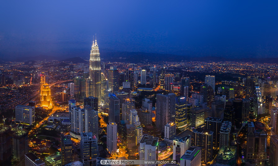 12 KL skyline with Petronas towers at night