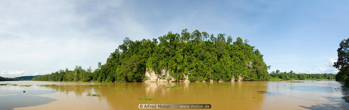 10 River and jungle at the Temonggoh limestone rock formation