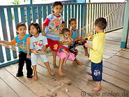 33 Kajang children in the longhouse