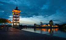 17 Sarawak river with tower and Astana at night