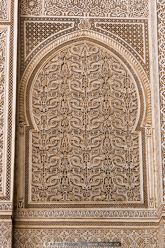 08 Stucco decorations in Medersa Bou Inania