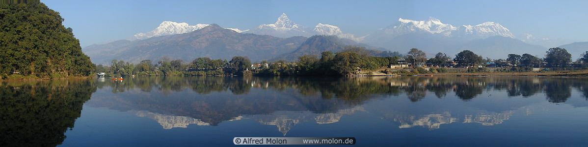 17 View over Himalaya from Pokhara lake