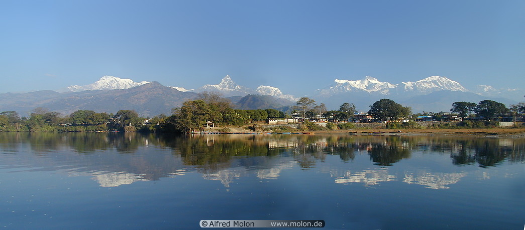 20 View over Himalaya from Pokhara lake