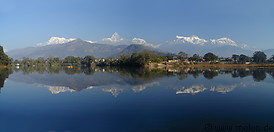 18 View over Himalaya from Pokhara lake