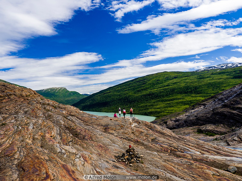 61 Path over the rocks to Svartisvatnet lake