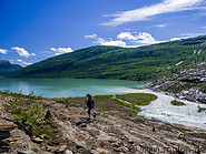 30 Trail from Svartisvatnet lake to glacier